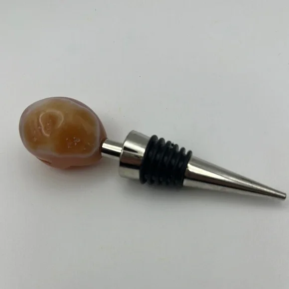 Carnelian Agate Wine Bottle Stopper - Picture 4 of 11